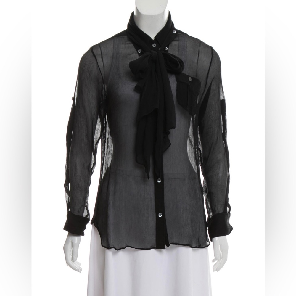 ADAM Sheer Button-Up Top